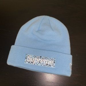 Supreme New Era Box Logo Beanie (FW19) Light Blue